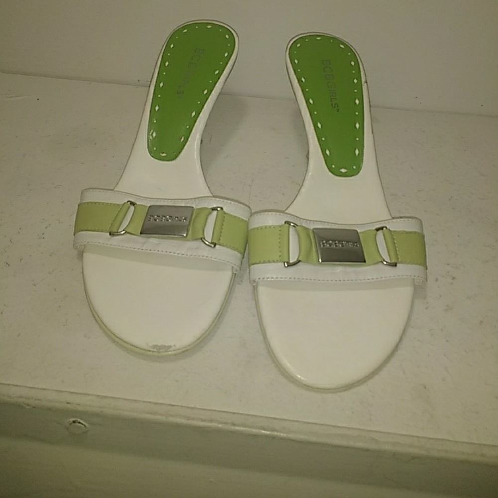 BCBG Kitten Heel Slide Sandals